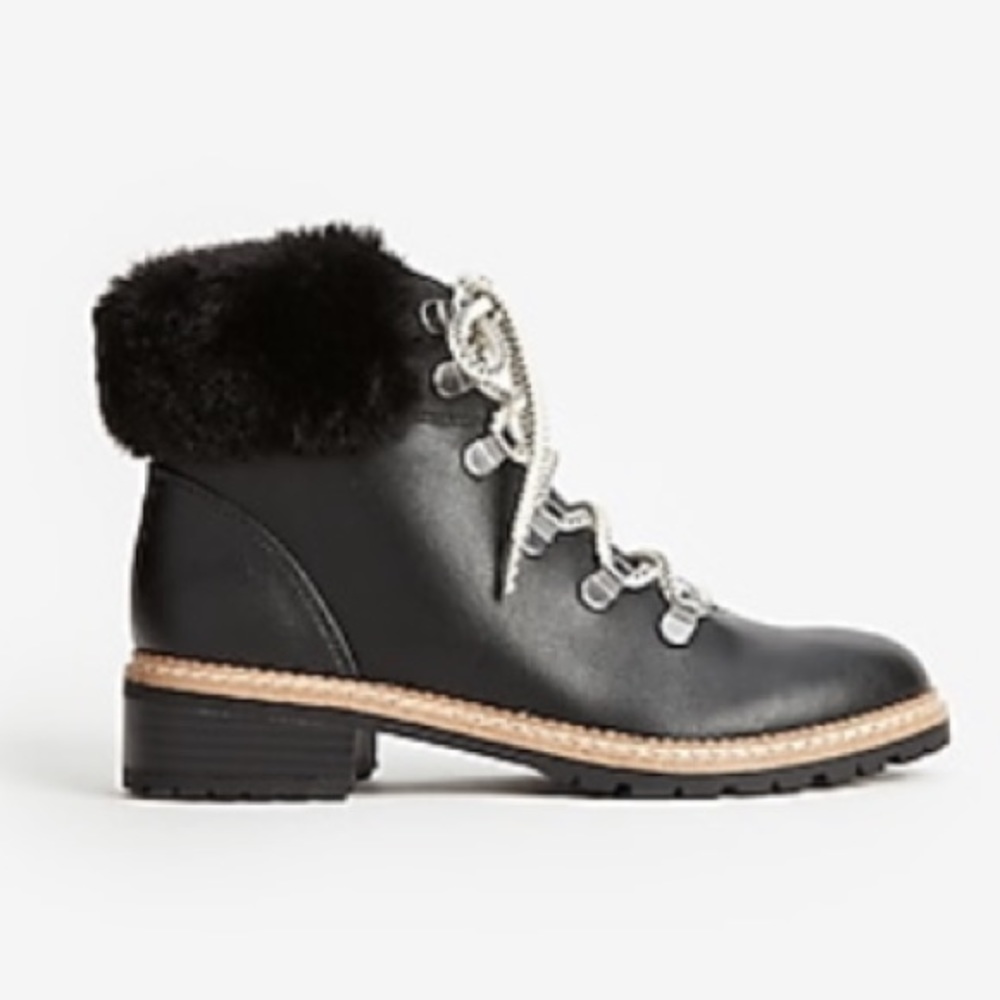 EXPRESS Faux Fur Hiker Boots